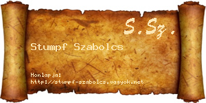 Stumpf Szabolcs névjegykártya